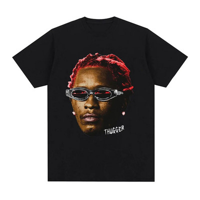 Rapper Young Thug Graphic Print Μπλουζάκι Fashion Hip Hop Vintage Tshirt Casual Crew λαιμόκοψη κοντομάνικο μπλουζάκι συν μεγέθη γυναικών