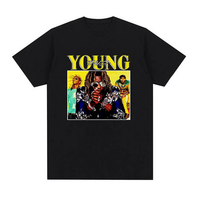 Rapper Young Thug Graphic Print Μπλουζάκι Fashion Hip Hop Vintage Tshirt Casual Crew λαιμόκοψη κοντομάνικο μπλουζάκι συν μεγέθη γυναικών