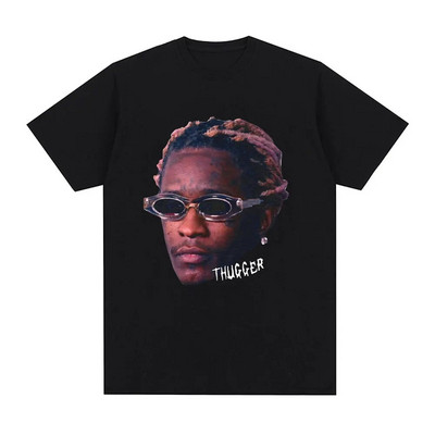 Rapper Young Thug Graphic Print Μπλουζάκι Fashion Hip Hop Vintage Tshirt Casual Crew λαιμόκοψη κοντομάνικο μπλουζάκι συν μεγέθη γυναικών