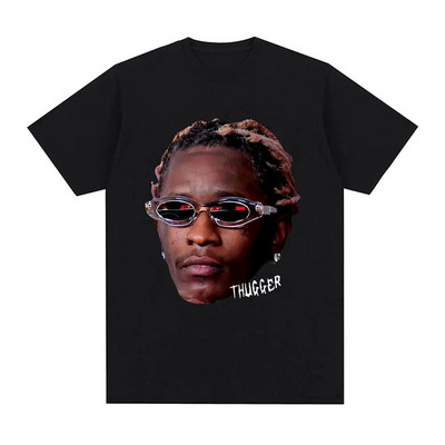 Rapper Young Thug Graphic Print Μπλουζάκι Fashion Hip Hop Vintage Tshirt Casual Crew λαιμόκοψη κοντομάνικο μπλουζάκι συν μεγέθη γυναικών