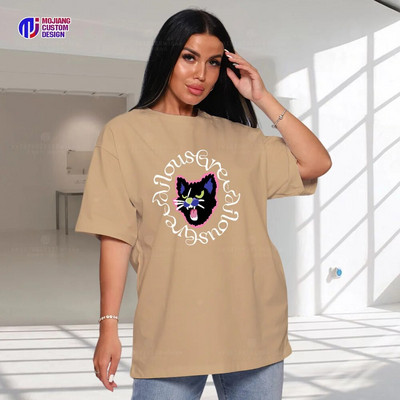 Retro Era Grafički stil Cartoon Pas Animal Word Art Majica velikih veličina Print Pattern Tops Ležerna odjeća O izrez Cool