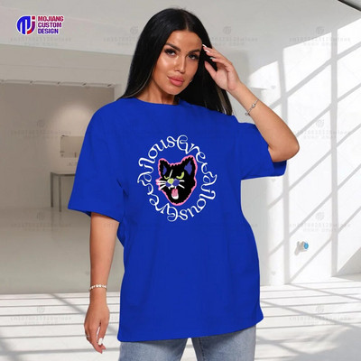 Retro Era Grafički stil Cartoon Pas Animal Word Art Majica velikih veličina Print Pattern Tops Ležerna odjeća O izrez Cool