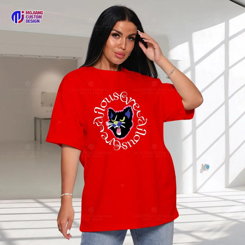 Retro Era Grafički stil Cartoon Pas Animal Word Art Majica velikih veličina Print Pattern Tops Ležerna odjeća O izrez Cool