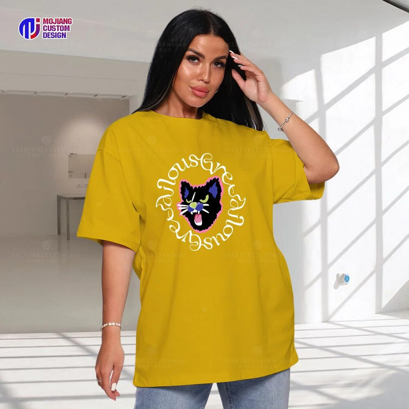 Retro Era Grafički stil Cartoon Pas Animal Word Art Majica velikih veličina Print Pattern Tops Ležerna odjeća O izrez Cool