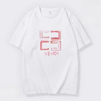 Лятна памучна тениска с голям размер за мъже, висококачествена тениска, тениска с къс ръкав, тениска с марка Дамски дрехи Y2k Модна горна ежедневна тениска
