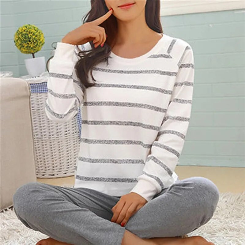 Pavasario rudens moterų animacinių filmų pižamų rinkiniai miegui spausdinti naktiniai drabužiai PJ namų apranga Moteriški paprasti laisvalaikio kostiumai, didelis dydis 2XL