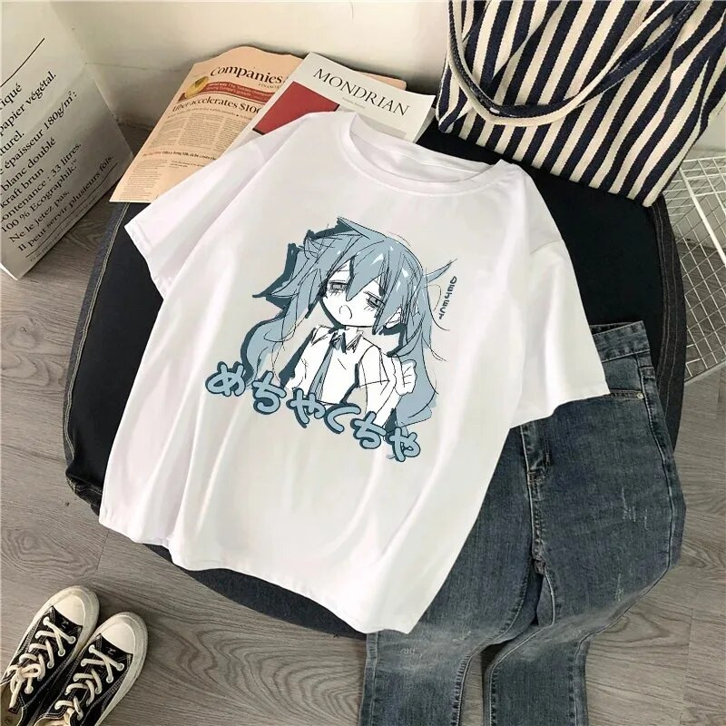 Gornja ženska majica kratkih rukava Harajuku sa komičnim likovima, anime printom