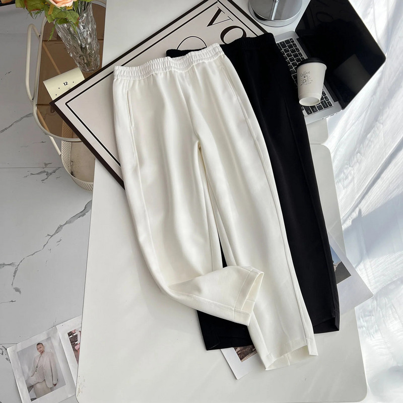 Pavasara rudens jauns 100 KG ar augstu vidukli, neregulāras kājas atveramas harēma bikses lielizmēra sieviešu pārvietošanās bikses līdz potītēm 8296