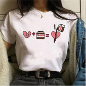 Γυναικείο T-shirt Harajuku στη δεκαετία του 1990 με μοτίβο Nutella Kawaii, χαριτωμένο μπλουζάκι κινουμένων σχεδίων Κορεάτικο κορυφαίο γυναικείο μπλουζάκι γοτθικό