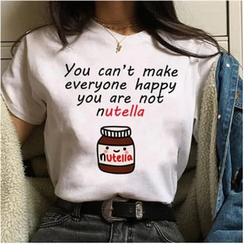 Големи размери Harajuku Дамска тениска през 90-те години Nutella Kawaii модел сладка анимационна тениска Корейска горна дамска тениска готик