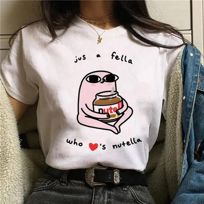 Γυναικείο T-shirt Harajuku στη δεκαετία του 1990 με μοτίβο Nutella Kawaii, χαριτωμένο μπλουζάκι κινουμένων σχεδίων Κορεάτικο κορυφαίο γυναικείο μπλουζάκι γοτθικό