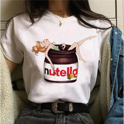 Γυναικείο T-shirt Harajuku στη δεκαετία του 1990 με μοτίβο Nutella Kawaii, χαριτωμένο μπλουζάκι κινουμένων σχεδίων Κορεάτικο κορυφαίο γυναικείο μπλουζάκι γοτθικό