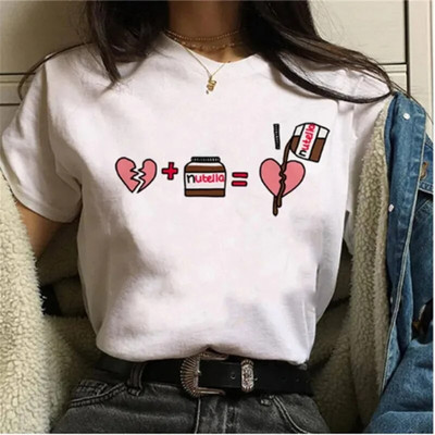 Γυναικείο T-shirt Harajuku στη δεκαετία του 1990 με μοτίβο Nutella Kawaii, χαριτωμένο μπλουζάκι κινουμένων σχεδίων Κορεάτικο κορυφαίο γυναικείο μπλουζάκι γοτθικό