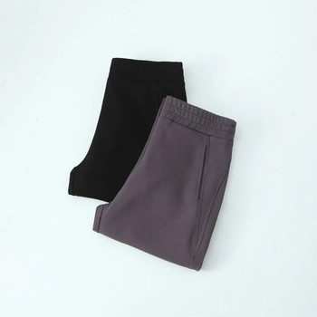 Модни панталони с драпиращ ефект на висока талия, леки панталони с кльощави подкова, добро качество, голям размер, дамски есенно-зимни тънки панталони с пълна дължина