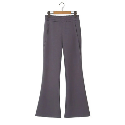 Модни панталони с драпиращ ефект на висока талия, леки панталони с кльощави подкова, добро качество, голям размер, дамски есенно-зимни тънки панталони с пълна дължина