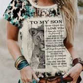 Βαμβακερό μπλουζάκι 3D printed συλλογή για τη γιορτή της μητέρας Γυναικείο πουκάμισο με κάτω μέρος Plus μέγεθος στρογγυλό λαιμόκοψη Γυναικείο μπλουζάκι Casual T-shir