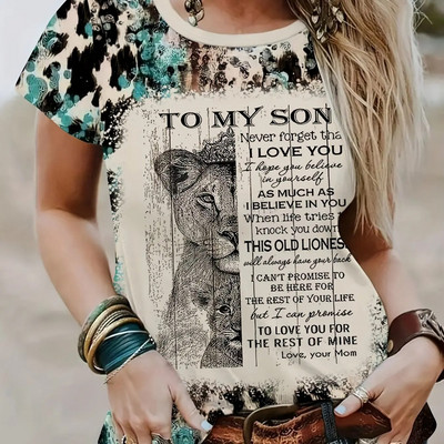 Βαμβακερό μπλουζάκι 3D printed συλλογή για τη γιορτή της μητέρας Γυναικείο πουκάμισο με κάτω μέρος Plus μέγεθος στρογγυλό λαιμόκοψη Γυναικείο μπλουζάκι Casual T-shir