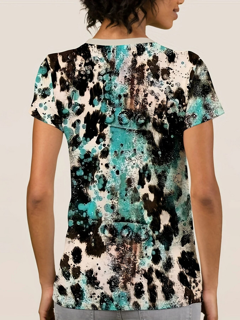 Βαμβακερό μπλουζάκι 3D printed συλλογή για τη γιορτή της μητέρας Γυναικείο πουκάμισο με κάτω μέρος Plus μέγεθος στρογγυλό λαιμόκοψη Γυναικείο μπλουζάκι Casual T-shir