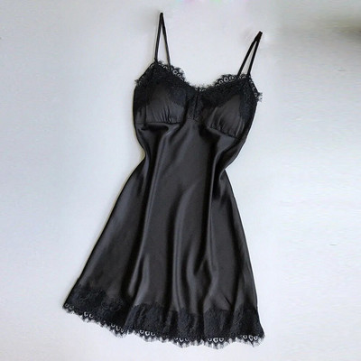 Дамски дантелени пижами Секси ледено копринени лотосови листа Pendulum Sleepwear V-образно деколте Cami Nightdress Домашно нощно облекло Екзотично бельо Костюми