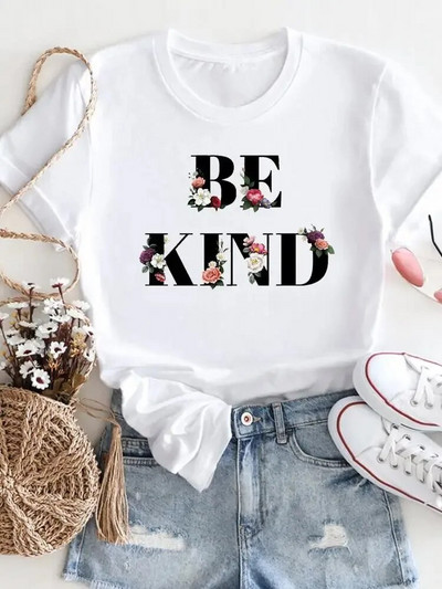 Moteriški marškinėliai su gėlėmis Vasariniai trumpomis rankovėmis su iškirpte Madingi laisvalaikio 3d spausdinti marškinėliai, balti 2023 m. Nauji didelio dydžio drabužiai