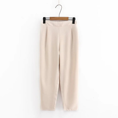Costum 4XL Plus Size Pantaloni Haren Femei 2023 Primăvară Talie elastică Pantaloni de culoare uni Pantaloni lați Pantaloni Curve supradimensionate