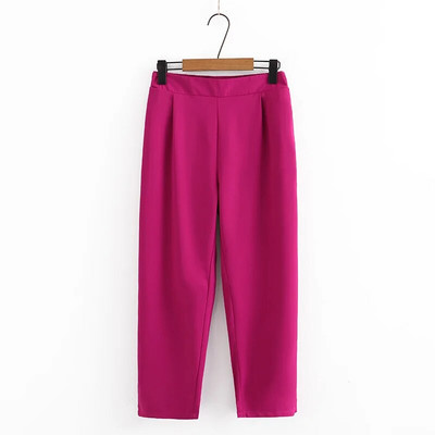 Costum 4XL Plus Size Pantaloni Haren Femei 2023 Primăvară Talie elastică Pantaloni de culoare uni Pantaloni lați Pantaloni Curve supradimensionate