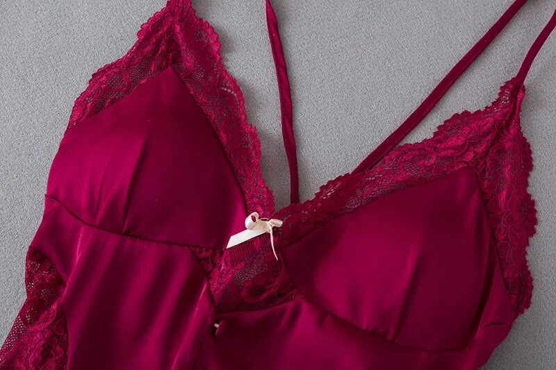 Ljetni satenski kimono ogrtač za kupanje 2KM Komplet za spavanje Mladenka Vjenčani ogrtač Odijelo Donje rublje Ženska čipkana spavaćica Odjeća za spavanje Kućna odjeća