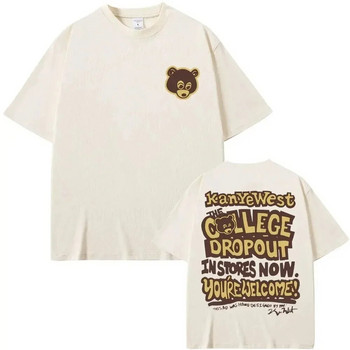 Best Famous Kanye West The College Dropout Graphics Tshirt Мъжки дамски хип-хоп рап ретро тениски Дамско облекло с голям размер