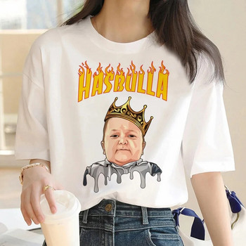 Μπλουζάκι Hasbulla σε μεγάλο μέγεθος Γυναικείο μπλουζάκι με βεντάλια ποιότητας Υπερμεγέθη γραφικά μπλουζάκια Unisex Βαμβακερά ρούχα Γυναικεία μπλουζάκια Hip Hop