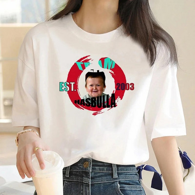 Μπλουζάκι Hasbulla σε μεγάλο μέγεθος Γυναικείο μπλουζάκι με βεντάλια ποιότητας Υπερμεγέθη γραφικά μπλουζάκια Unisex Βαμβακερά ρούχα Γυναικεία μπλουζάκια Hip Hop