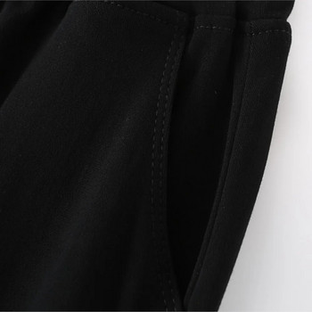 Есенни дрехи за 2023 г. Дамски панталони тип молив Големи размери Ежедневни сатенени разтегливи черни тънки долнища с цип и извивка