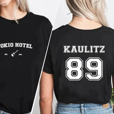 Тениски на Tokio Hotel Kaulitz 89 Тениска Музикална тениска Памучна тениска с къс ръкав Дамско облекло с голям размер Дамско облекло