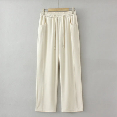 Pantaloni cu picioare largi de mărime mare Îmbrăcăminte pentru femei largi, talie înaltă, fund drept, cu gheață, pantaloni cu lungime completă, primăvară, vară 2023