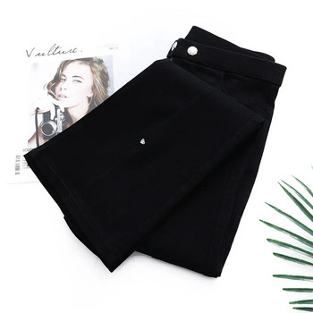 Φθινοπωρινά ρούχα 2023 Γυναικεία παντελόνια Flare Plus Size Ψηλόμεση με δύο κουμπιά Λεπτό κάζουαλ πόδι που ανοίγει με σκίσιμο μαύρο πάτο καμπύλη