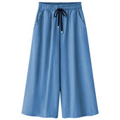 Blugi pentru femei Vară cu talie înaltă, mărime mare, elasticitate, lungime la gleznă, largi, picior lat, pantaloni din denim pentru femei 4xl 5xl 6xl