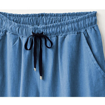Дънки за жени, летни, с висока талия, плюс размер, еластичност, дължина до глезена, свободни широки женски дънкови панталони 4xl, 5xl, 6xl