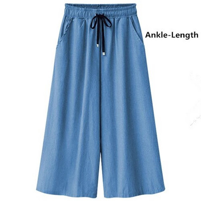 Blugi pentru femei Vară cu talie înaltă, mărime mare, elasticitate, lungime la gleznă, largi, picior lat, pantaloni din denim pentru femei 4xl 5xl 6xl