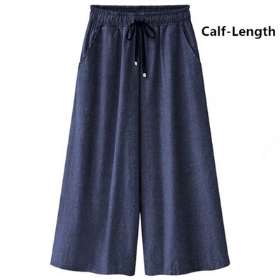 Blugi pentru femei Vară cu talie înaltă, mărime mare, elasticitate, lungime la gleznă, largi, picior lat, pantaloni din denim pentru femei 4xl 5xl 6xl