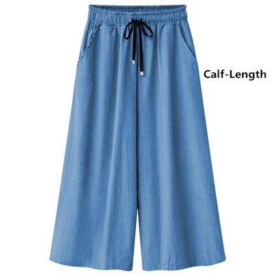 Blugi pentru femei Vară cu talie înaltă, mărime mare, elasticitate, lungime la gleznă, largi, picior lat, pantaloni din denim pentru femei 4xl 5xl 6xl