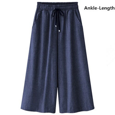 Blugi pentru femei Vară cu talie înaltă, mărime mare, elasticitate, lungime la gleznă, largi, picior lat, pantaloni din denim pentru femei 4xl 5xl 6xl