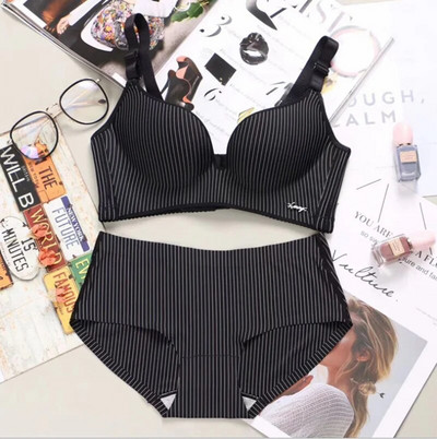 Nova robna marka Proljetni seksi kompleti push up grudnjaka Ženski modni komplet donjeg rublja na pruge Intimni setovi kratkih grudnjaka Noble za mlade djevojke