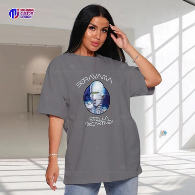 Tricou Hip-Hop de mărime mare, cu model extraterestră, literă, modă liberă de vară, ocazional, îmbrăcăminte de stradă, top cu jumătate de mânecă, la modă, Harajuku