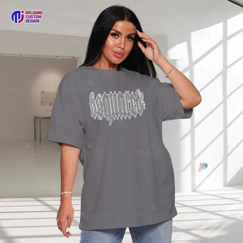 Висококачествена модна риза с графични диамантени букви Големи размери Дамска ретро тениска Горнища от висок клас Модни маркови дрехи