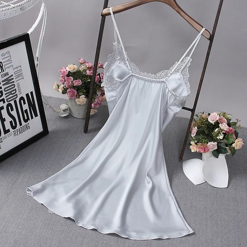 Seksualūs juodi moteriški šilkiniai miegui pižamos dirželiai miegui naktiniai marškinėliai Naminiai marškinėliai chalatai vonios chalatai miegmarškinėliai Chalatas