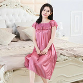 YINSILAIBEI Rochie de noapte sexy pentru femei, de mărime mare, din satin de mătase de gheață, cămașă de noapte, lenjerie de femeie, rochie de lenjerie sexy, #30