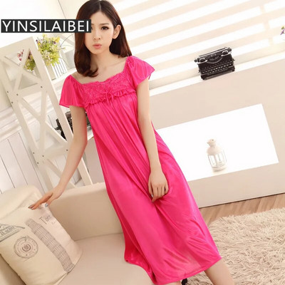 YINSILAIBEI Rochie de noapte sexy pentru femei, de mărime mare, din satin de mătase de gheață, cămașă de noapte, lenjerie de femeie, rochie de lenjerie sexy, #30