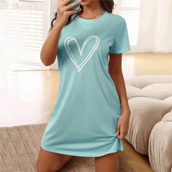 Σέξι γυναικεία πιτζάμες νυχτικό με κοντομάνικο γράμμα Φαρδύ νυχτικό Μεγάλο μέγεθος Πυτζάμες Καλοκαιρινό νυχτικό
