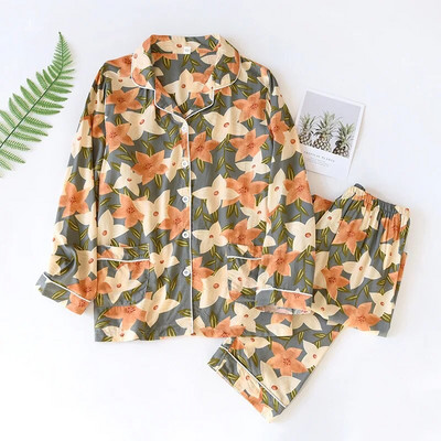 Fitshinling modni kompleti pidžama Kućna odjeća Mekani print Majice dugih rukava i hlače za slobodno vrijeme 2-dijelni set salonke Odjeća za spavanje 2022.