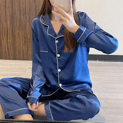 Set de pijamale din satin de mătase pentru femei Set de pijamale de pijama de cuplu Costum de pijama de cuplu vânzări dropshipping cu transport gratuit