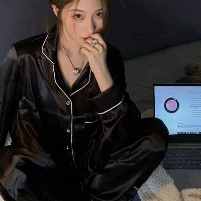 Set de pijamale din satin de mătase pentru femei Set de pijamale de pijama de cuplu Costum de pijama de cuplu vânzări dropshipping cu transport gratuit